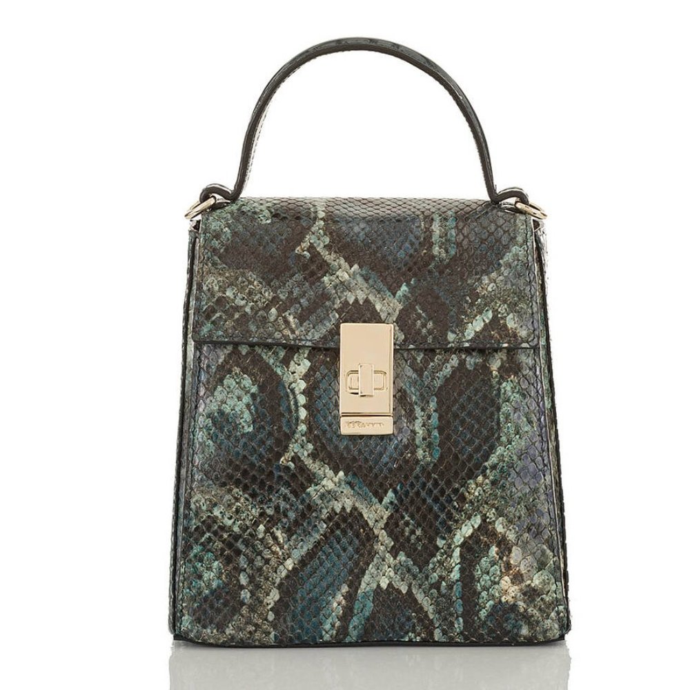 NEW Brahmin Midge Petite Crossbody Structured Bag in Snakeskin Print